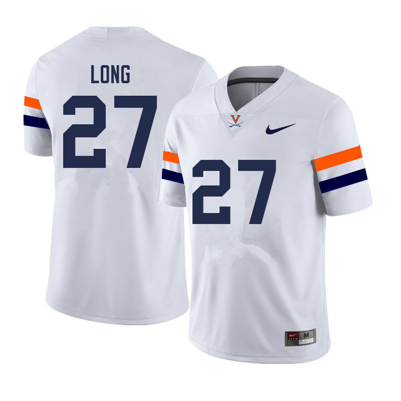 Men #27 Langston Long Virginia Cavaliers College Football Jerseys Sale-White